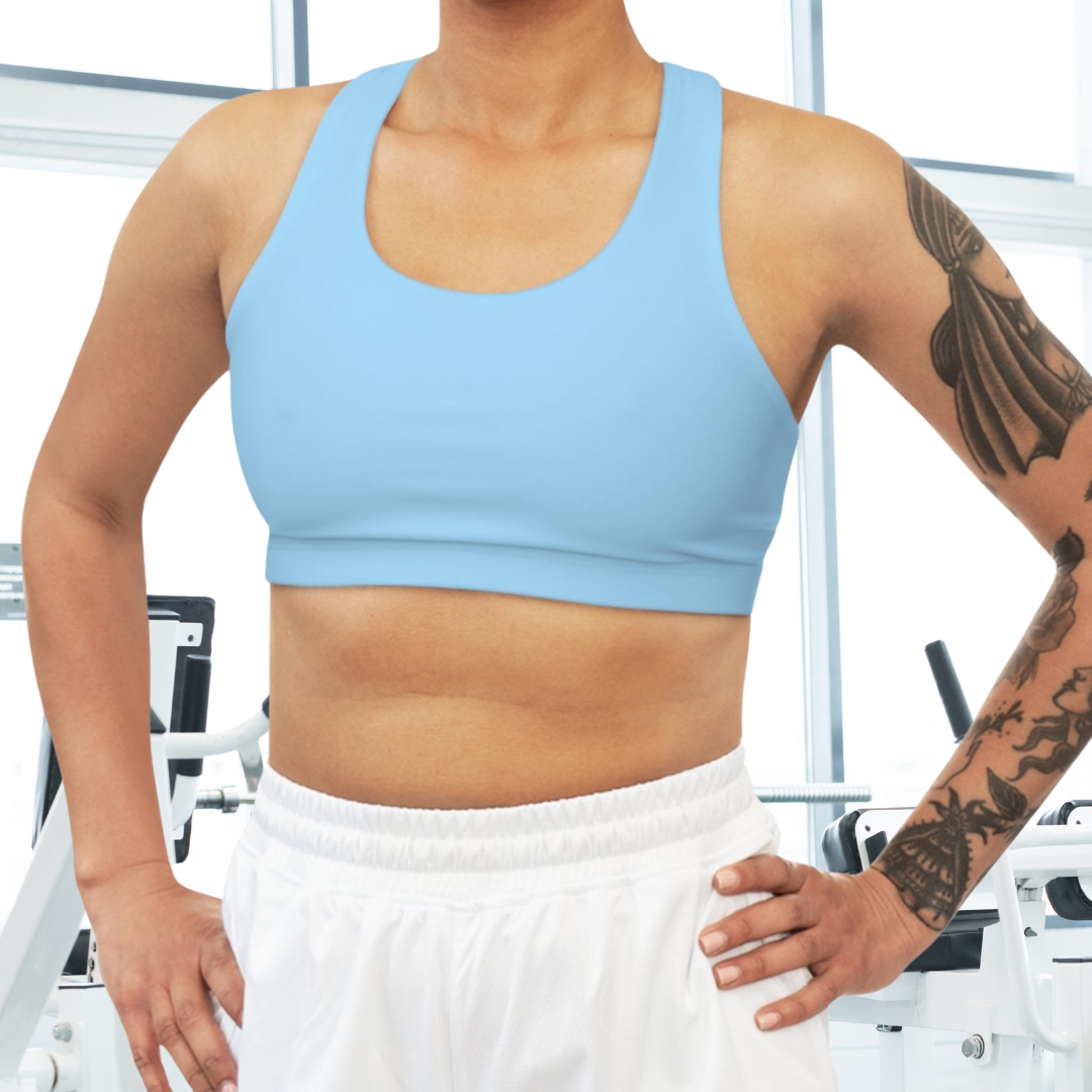 Seamless Cloud Blue Sports Bra