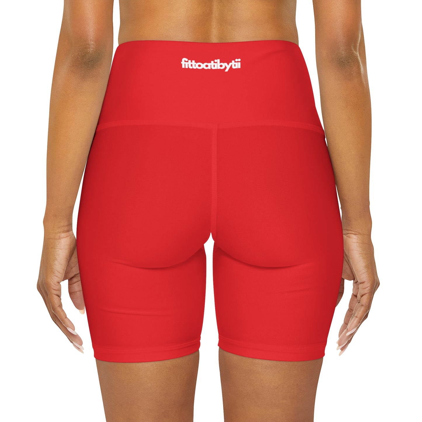 Power Red High Waisted Shorts