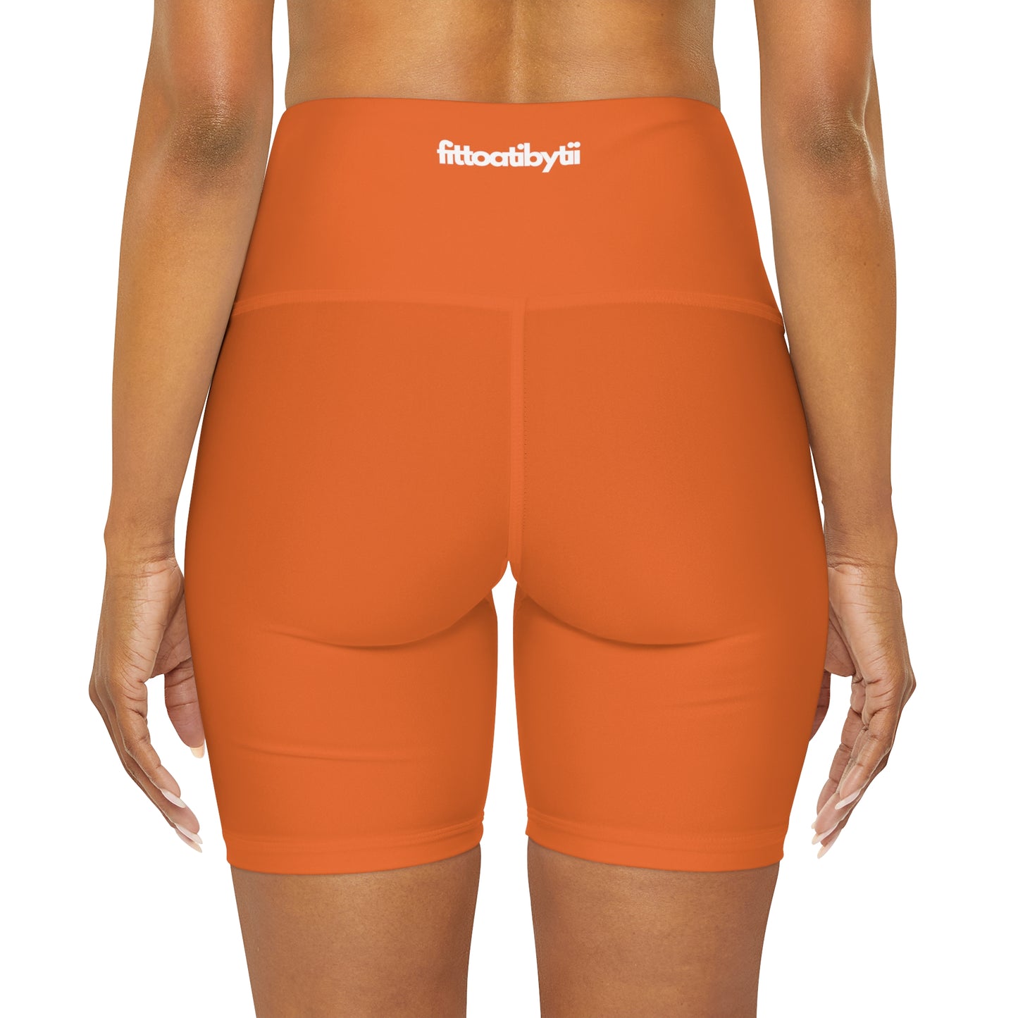 Power Orange High Waisted Shorts